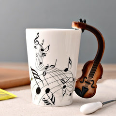 Guitar-Shaped Ceramic Coffee Mug – Musical Note Cup for Coffee, Tea & Gifts (250ml, 24 Colors) - Mugs & Drinkware - Fun Stuff Gift Shop
