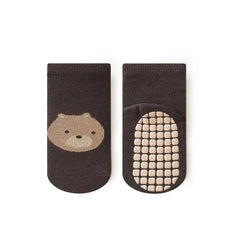 Kids Non-Slip Socks – 6 Pairs Cartoon Fox & Bear (Toddler & Baby)