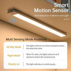 LED Motion Sensor Under Cabinet Light – USB Wireless, 3-Color, Kitchen & Wardrobe Lighting - LED Lighting - Fun Stuff Gift Shop