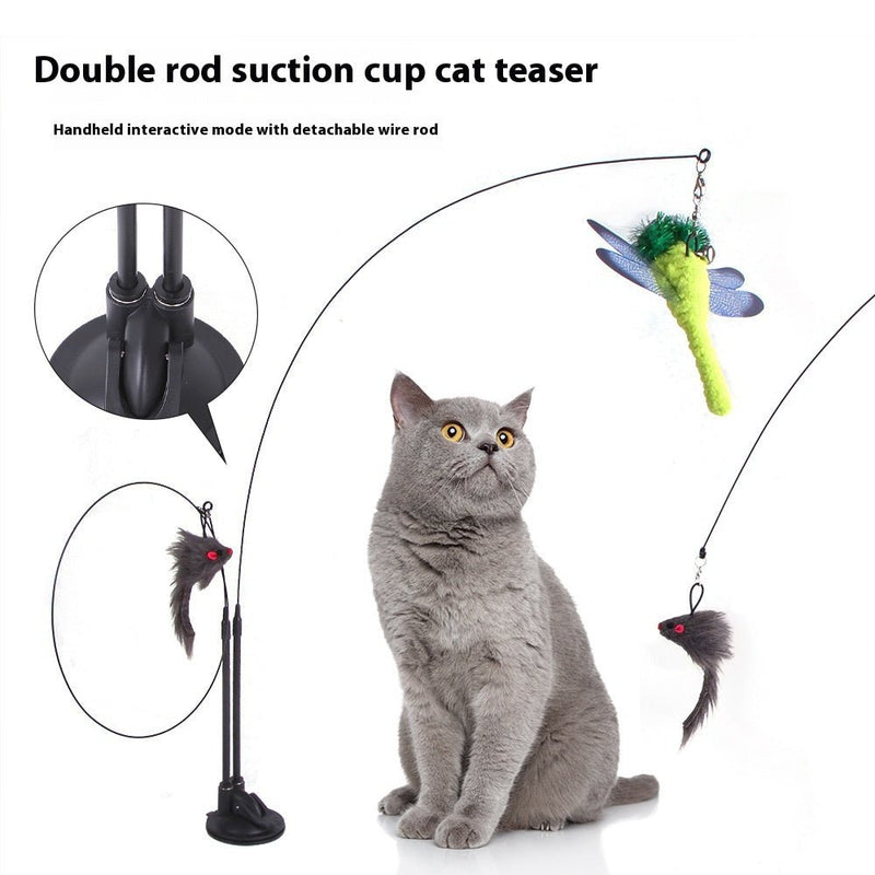 Cat Sucker Teaser Toy with Suction Cup Base | Interactive Cat Wand - Fun Stuff Gift Shop