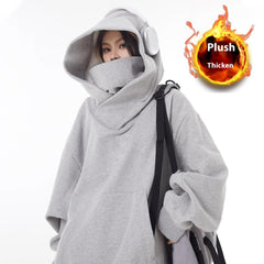 Loose High Collar Fleece Lined Hoodie - Fun Stuff Gift Shop