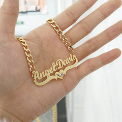Personalized DIY Name Necklace with Heart Birthstone - Fun Stuff Gift Shop