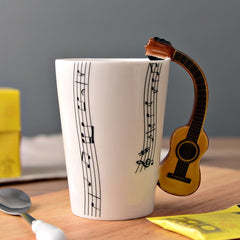 Guitar-Shaped Ceramic Coffee Mug – Musical Note Cup for Coffee, Tea & Gifts (250ml, 24 Colors) - Mugs & Drinkware - Fun Stuff Gift Shop