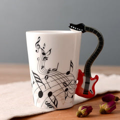 Guitar-Shaped Ceramic Coffee Mug – Musical Note Cup for Coffee, Tea & Gifts (250ml, 24 Colors) - Mugs & Drinkware - Fun Stuff Gift Shop