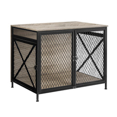 Dog Crate Furniture 25" | 3-Door Wooden Dog Kennel Table for Small Dogs up to 20 lbs - Fun Stuff Gift Shop