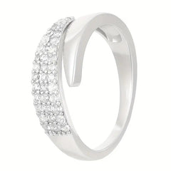 Elegant Adjustable Sparkle Ring – Luxury Multi-Row Crystal Statement Band for Women