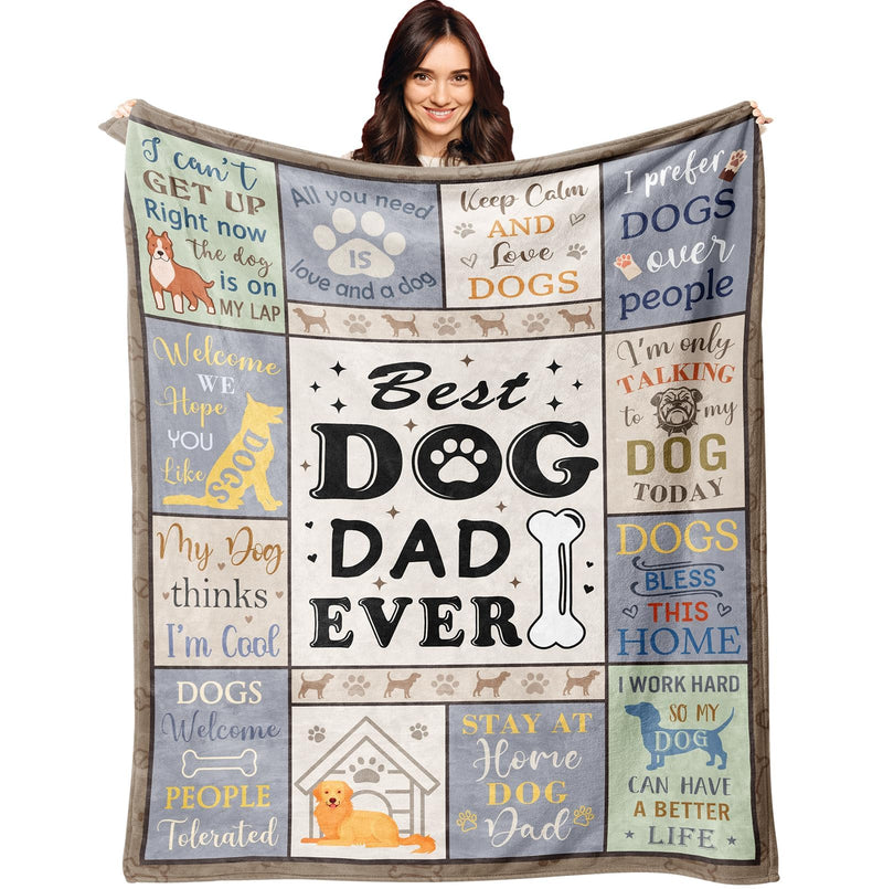 Dog Dad Gift Blanket | Soft Cozy Throw for Dog Lovers | 50