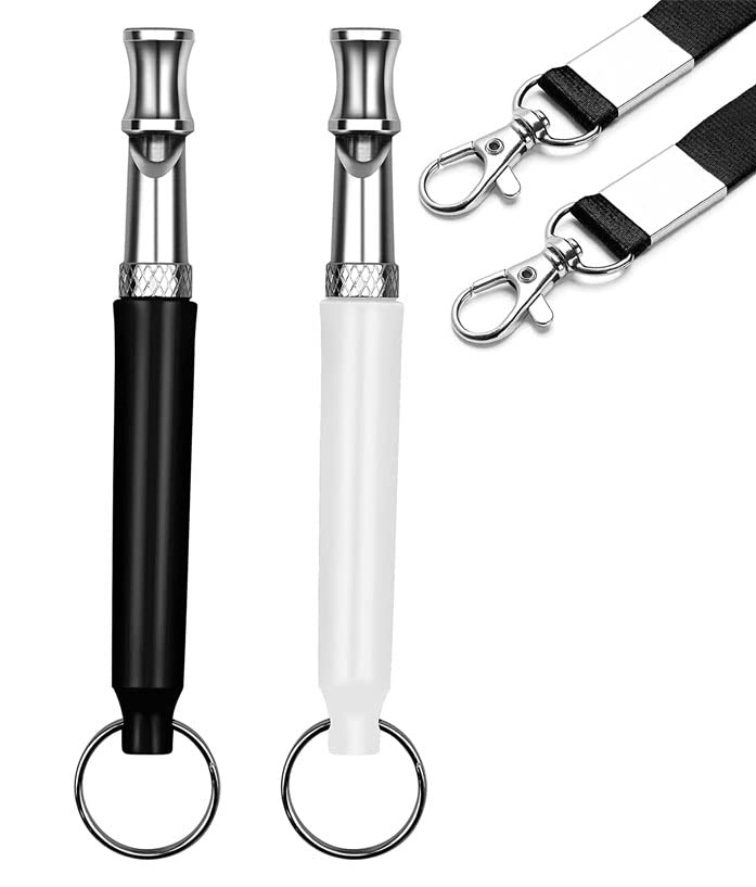 Ultrasonic Dog Whistle 2-Pack | Adjustable Silent Frequency | Recall & Training with Lanyard - Fun Stuff Gift Shop