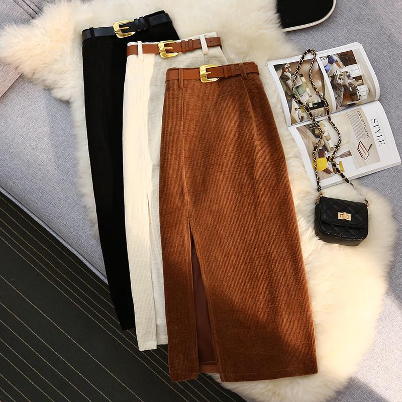 High Waist A-Line Corduroy Skirt for Women - Fun Stuff Gift Shop