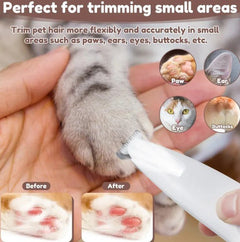 Pet Paw Trimmer with LED Light | Waterproof Rechargeable Dog Grooming Trimmer - Fun Stuff Gift Shop