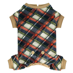 Dog Pajamas | Soft Stretchable Checkered Dog Onesie | Velvet Dog PJs for Small & Medium Dogs - Fun Stuff Gift Shop