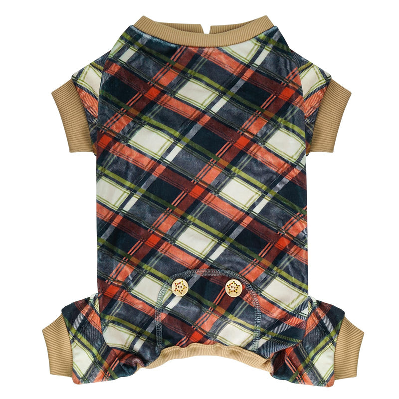 Dog Pajamas | Soft Stretchable Checkered Dog Onesie | Velvet Dog PJs for Small & Medium Dogs - Fun Stuff Gift Shop