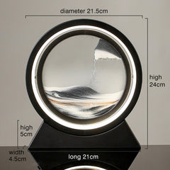 Moving Sand Art Table Lamp – 3D Landscape Quicksand Night Light | USB LED, Touch Dimmer, Desk & Bedroom Decor