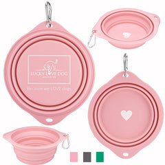 Collapsible Travel Dog Bowl | BPA-Free Silicone with Carabiner Clip | Holds 20oz - Fun Stuff Gift Shop