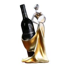 Lady Statue Wine Bottle Holder | Decorative Countertop Wine Rack for Home & Bar - Fun Stuff Gift Shop