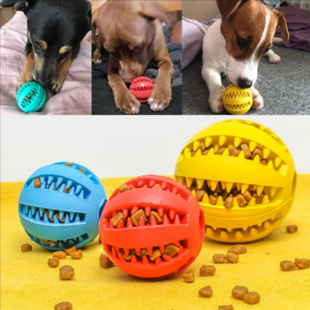 Interactive Rubber Slow Feeder Dog Ball - Fun Stuff Gift Shop