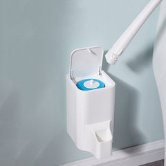 Disposable Toilet Brush with Replaceable Heads – Hygienic One-Click Bathroom Cleaning System (Ergonomic Handle & Storage Base)