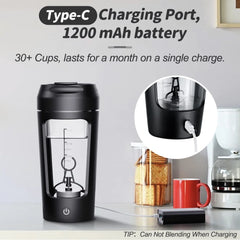 Electric Portable Protein Powder Shaker Bottle