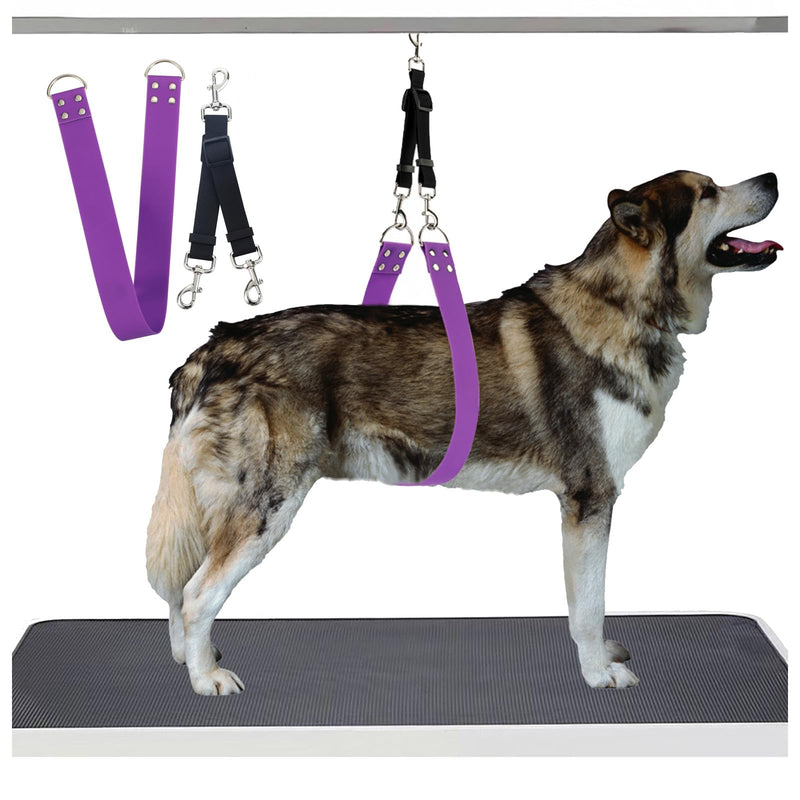 Dog Grooming Belly Strap | Waterproof PVC Support Band for Grooming Tables | Purple - Fun Stuff Gift Shop