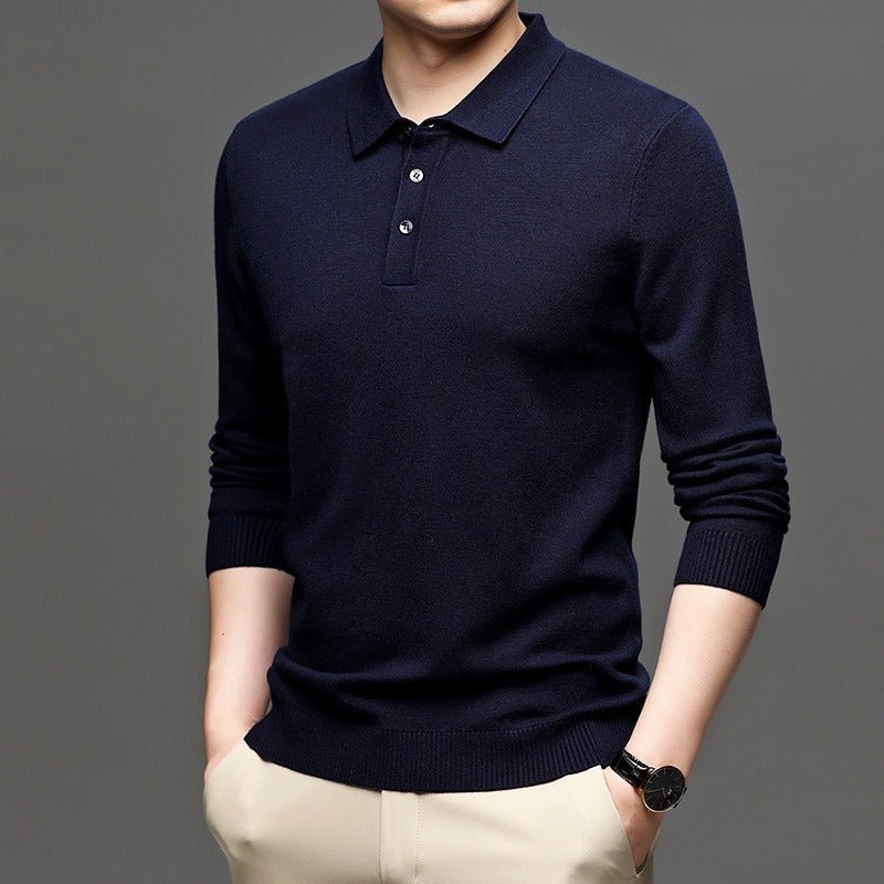 Men's Lapel Knit Pullover Sweater - Fun Stuff Gift Shop