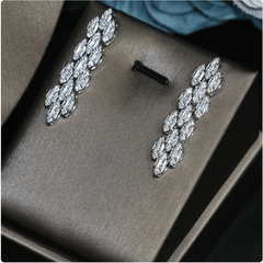 Floral Bridal Jewelry Set — Silver Copper Necklace, Earrings, Bracelet & Ring | Camellia & Lotus Wedding Jewelry for Women - Jewelry - Fun Stuff Gift Shop