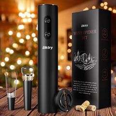 4-in-1 Electric Wine Opener Gift Set | Automatic Corkscrew with Foil Cutter, Pourer & Vacuum Stopper - Fun Stuff Gift Shop