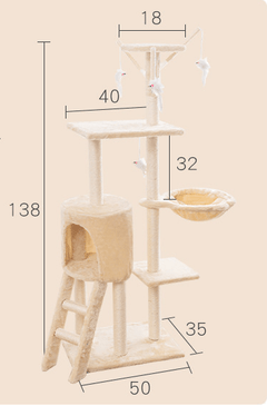 5-Tier Sisal Cat Tree with Scratching Posts & Plush Platforms | Medium Cat Tower - Fun Stuff Gift Shop