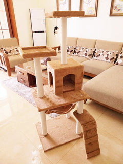 Cat Tree with Scratching Post & Climbing Frame | Multi-Color Cat Tower - Fun Stuff Gift Shop