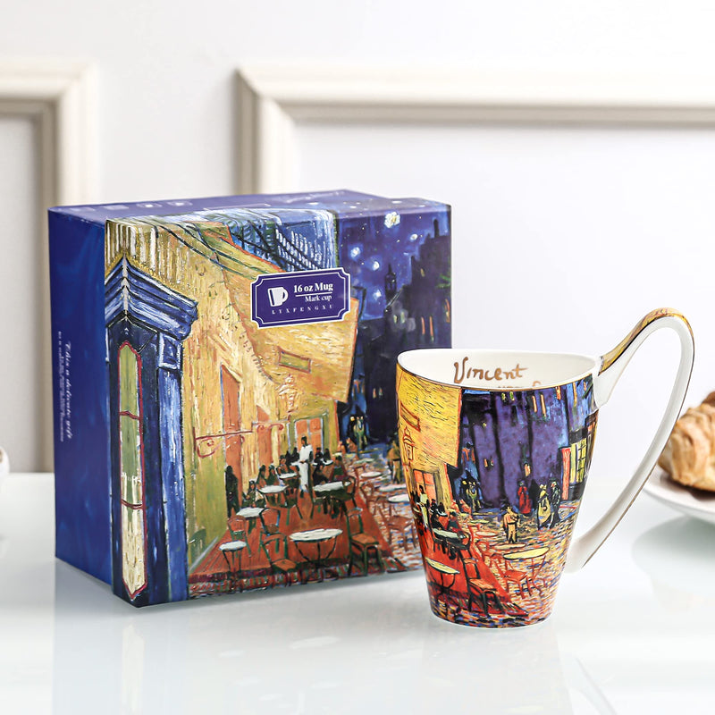 Van Gogh Art Coffee Mug (16oz) – Ceramic Painting-Inspired Cup, Gift Box Included for Home & Office - Fun Stuff Gift Shop