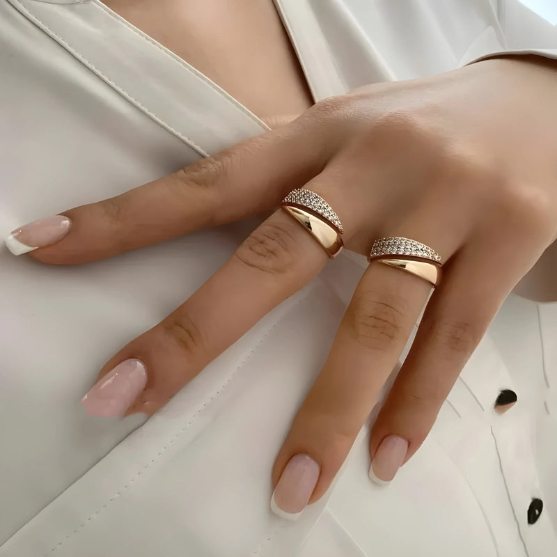 Elegant Adjustable Sparkle Ring – Luxury Multi-Row Crystal Statement Band for Women - Fun Stuff Gift Shop