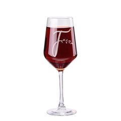 Monogrammed Crystal Wine Glass | 13oz Engraved Personalized Gift for Women - Fun Stuff Gift Shop