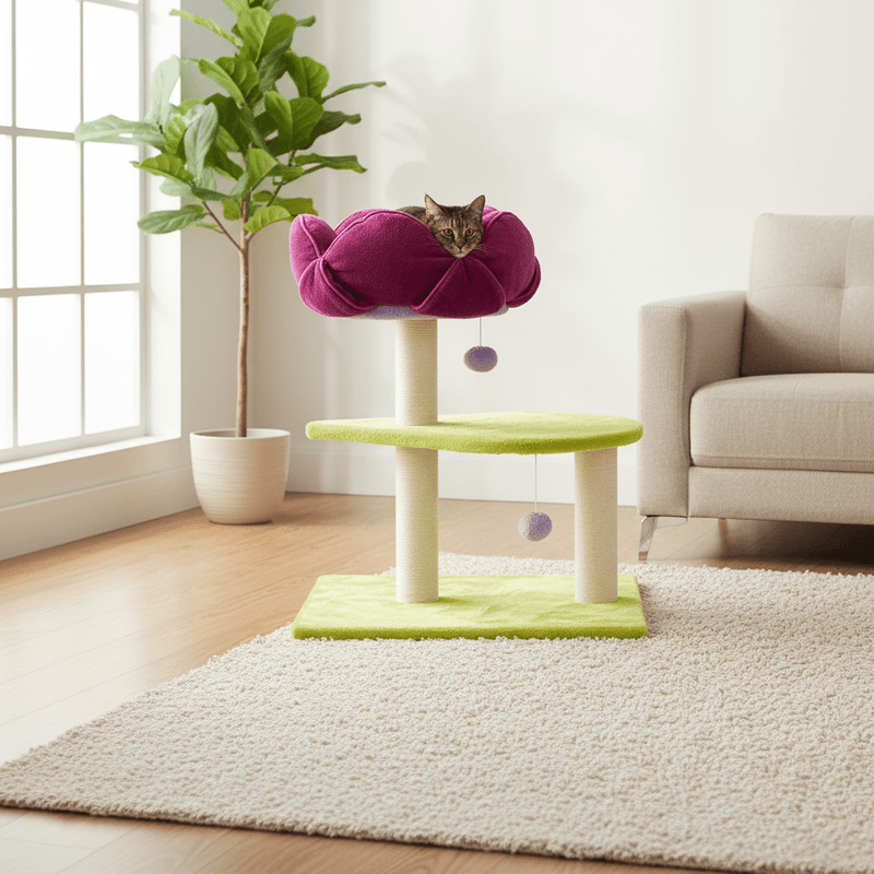 Flower Power Cat Tree & Nap Tower with Scratching Posts - Fun Stuff Gift Shop