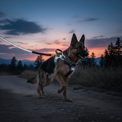 GlowBright LED Dog Harness with Leash Set — Rechargeable, Reflective & Adjustable - Fun Stuff Gift Shop
