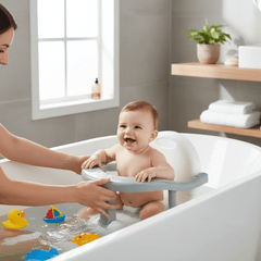 Foldable Baby Bath Seat with Suction Cups – Non-Slip Bathtub Chair for Babies 6–36 Months (Grey) - Baby Bath Seats - Fun Stuff Gift Shop