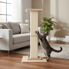 33-Inch Tall Cat Scratching Post with Hanging Ball | Heavy-Duty Sisal for Indoor Cats - Fun Stuff Gift Shop