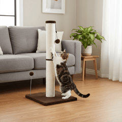 32" Sisal Cat Scratching Post with Hanging Ball | Kitten & Indoor Cat Scratcher - Fun Stuff Gift Shop