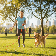 Heavy-Duty Corded Dog Training Leash | 300 lb Rated | 15, 30 & 50 ft | Orange or Black - Fun Stuff Gift Shop