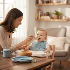 Baby Silicone Feeding Set – Baby-Led Weaning Plates, Bowls & Utensils (Sky Blue) - Baby Feeding Sets - Fun Stuff Gift Shop
