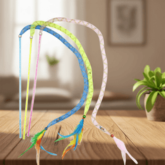 Interactive Cat Wand Toys — 3 Pack with Feathers & Jingle Bells - Fun Stuff Gift Shop