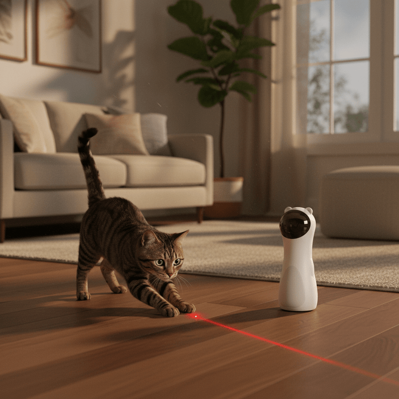 Automatic Interactive Laser Cat Toy — 2 Modes with Auto Timer - Fun Stuff Gift Shop