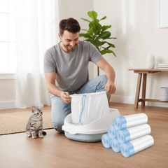 Cat Litter Box Liners with Drawstring — 120 Pack, 25" x 15.7" - Fun Stuff Gift Shop