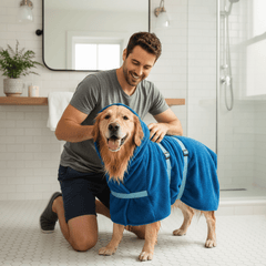 Pet Bath Robe Towel for Dogs & Cats | Quick-Dry Microfiber Wrap in 6 Colors & 5 Sizes - Fun Stuff Gift Shop