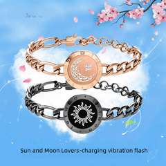 Long Distance Touch Bracelet for Couples | Vibration & Light Up Smart Bracelet | TotwoSun Moon Relationship Gift - Fun Stuff Gift Shop