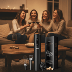 4-in-1 Electric Wine Opener Gift Set | Automatic Corkscrew with Foil Cutter, Pourer & Vacuum Stopper - Fun Stuff Gift Shop